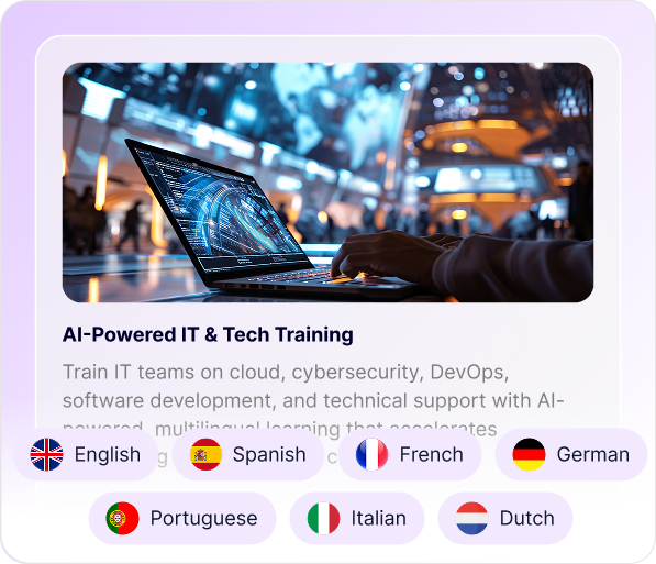 Train in 90+ languages