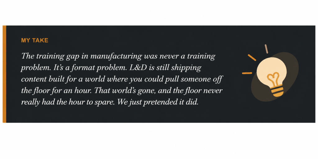 my take on manufacturing training